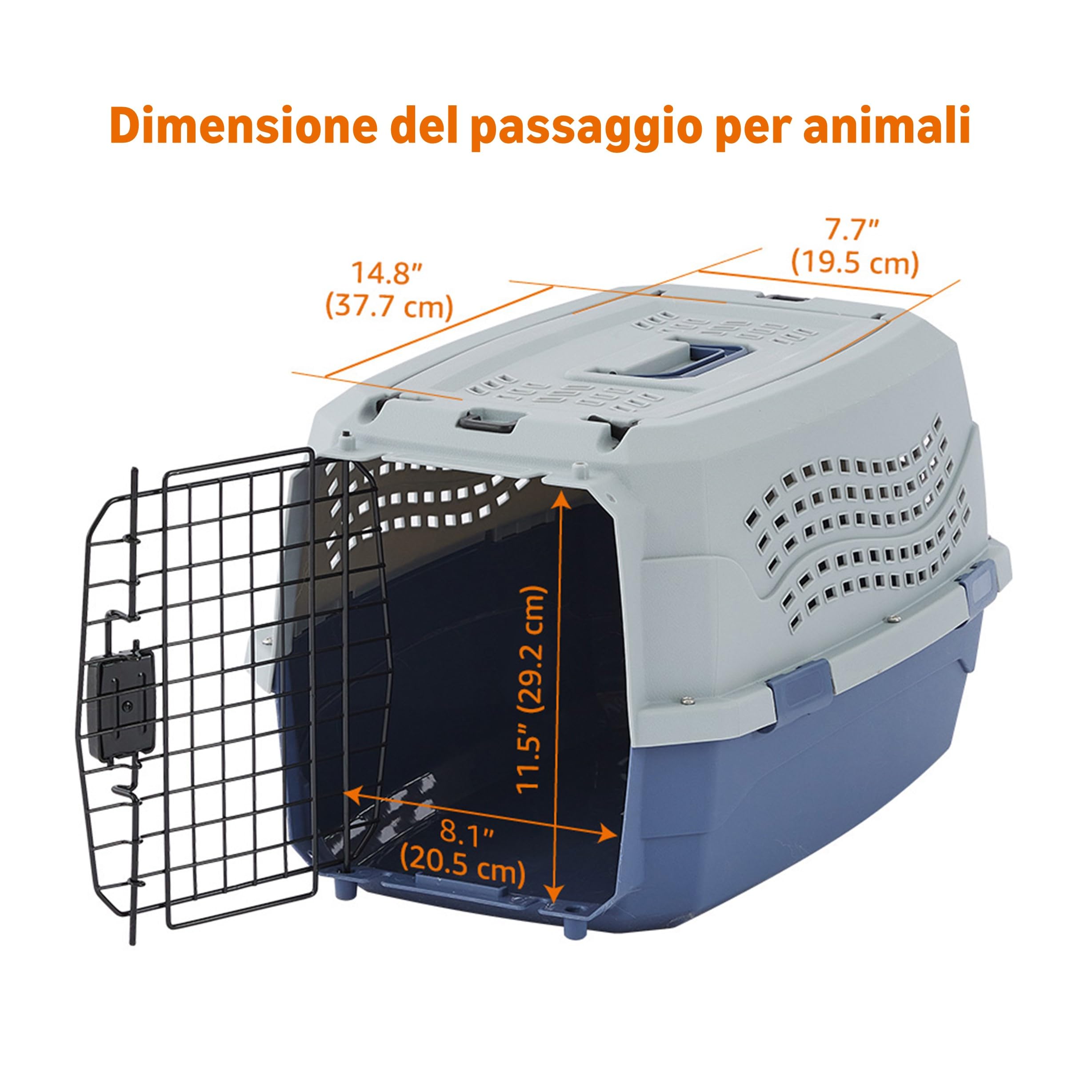 Amazon Basics Trasportino 23 Pollici 2 Porte Blu 58x38x33 cm