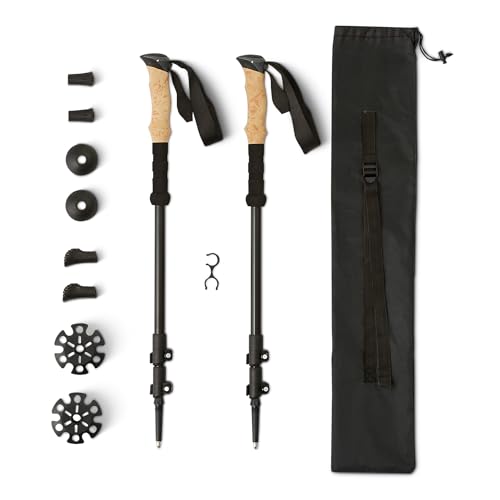 Amazon Basics bastoncini trekking alluminio 134,6 cm neri