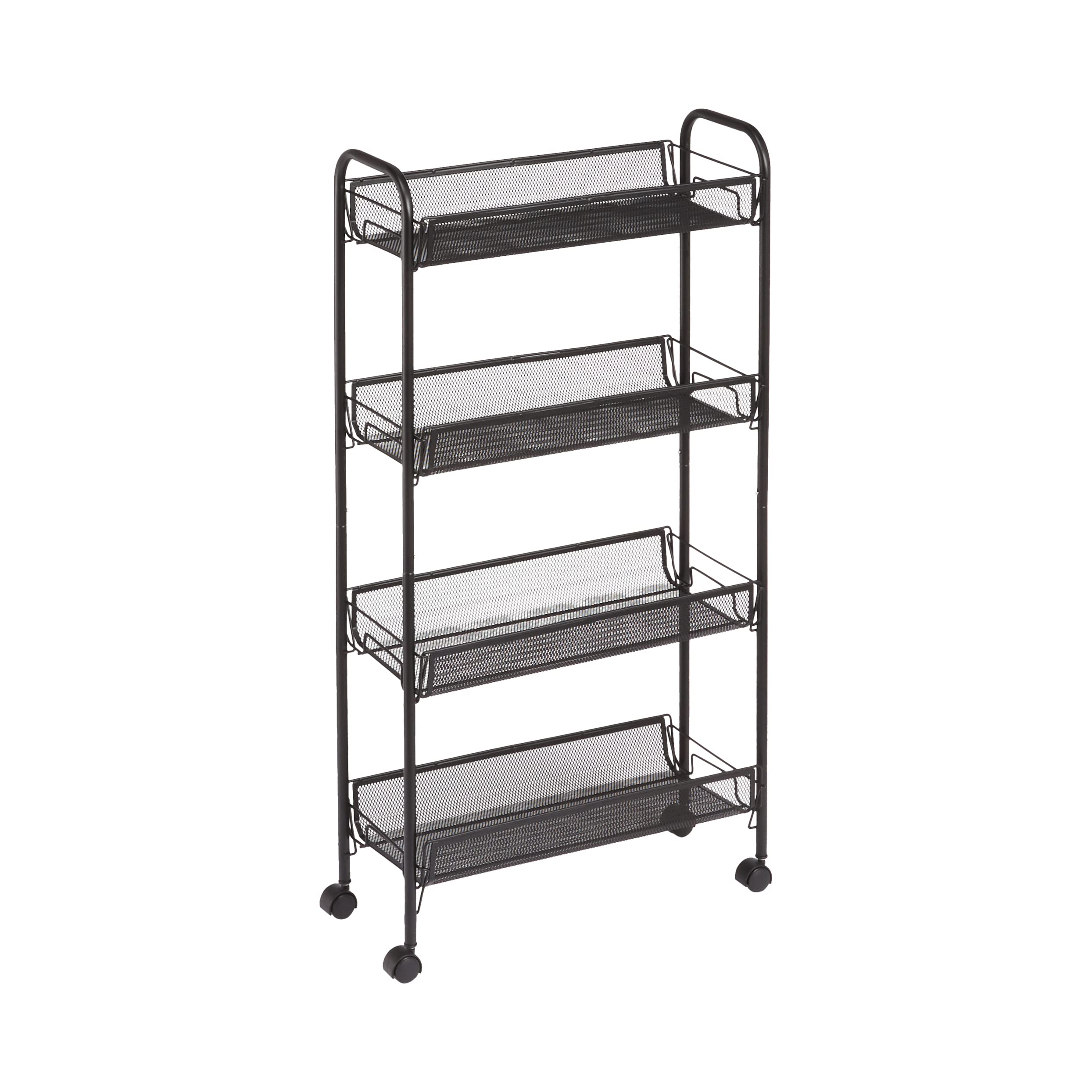 Amazon Basics carrello metallo 4 ripiani nero rete