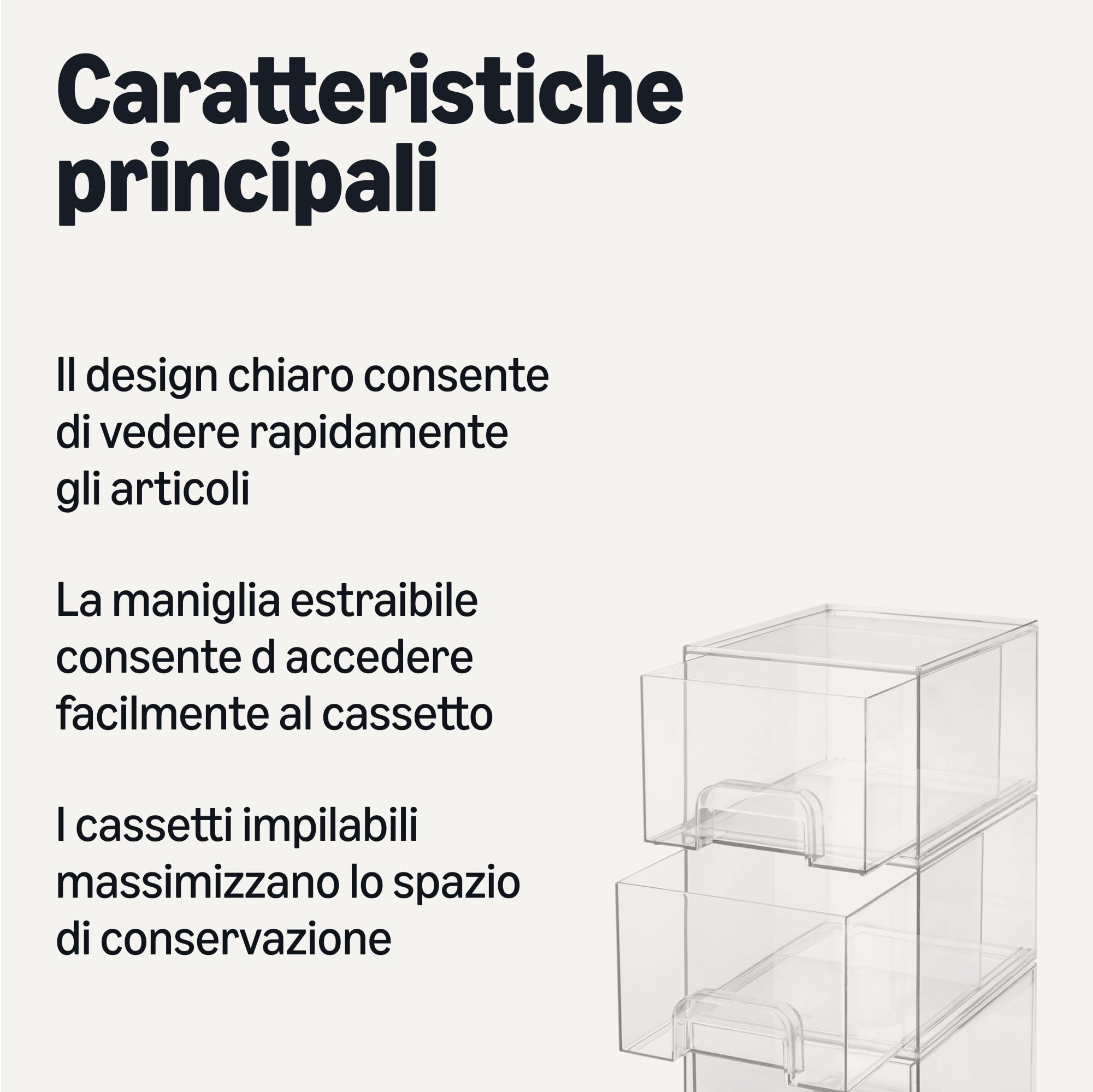 Amazon Basics organizer trucco trasparente 4 pezzi 11,3 cm