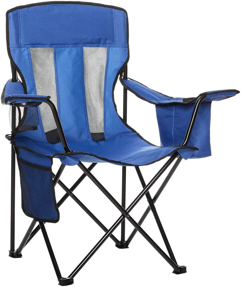 AmazonBasics Sedia da Campeggio Normale Blu in Rete