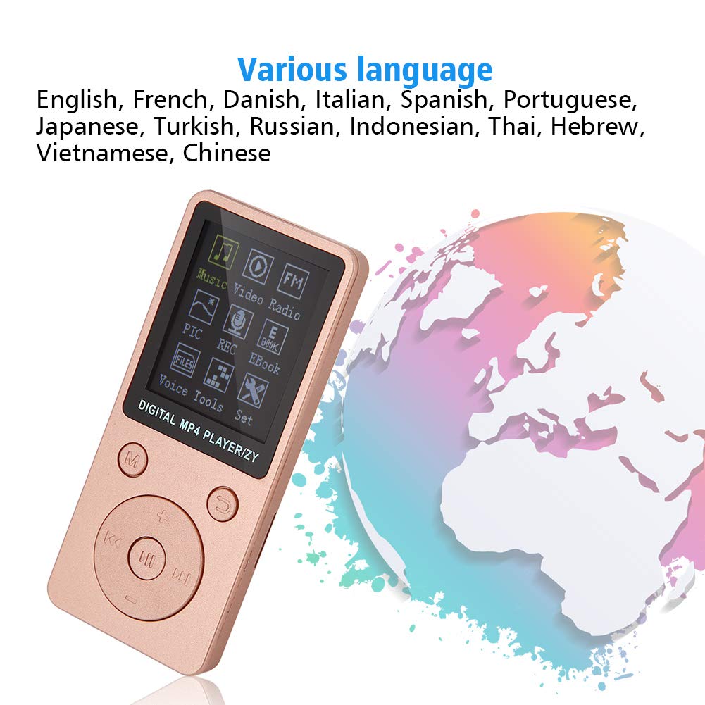 Elprico Lettore MP4 32 GB Oro Rosa con Cuffie Radio