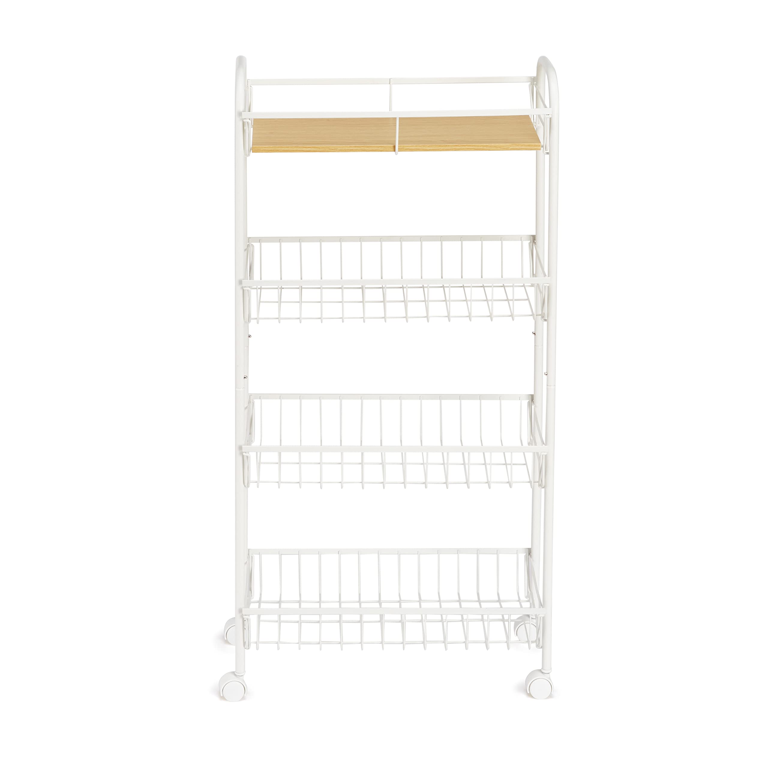 Amazon Basics carrello portavivande 4 ripiani bianco 41,5cm legno