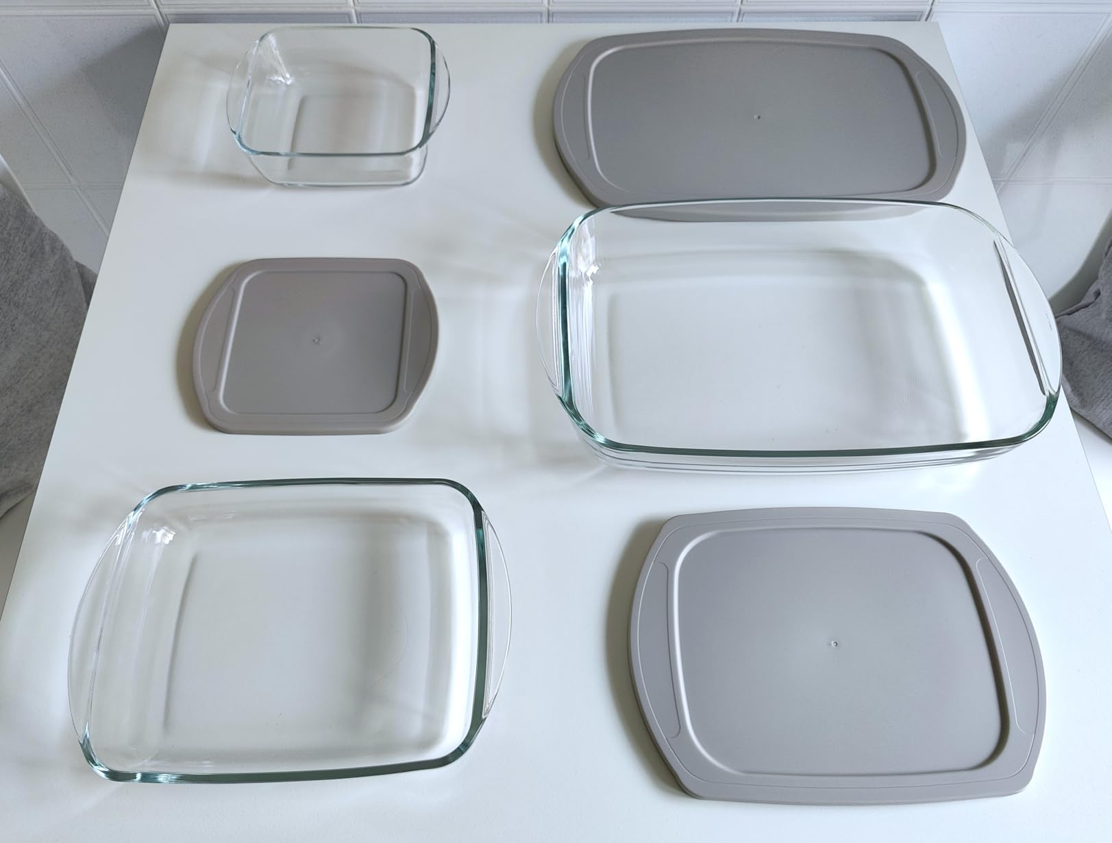 Amazon Basics set pirofile vetro forno 6 pezzi grigio
