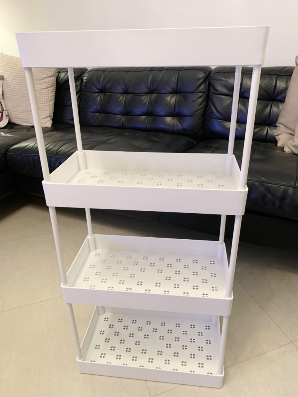 Amazon Basics Carrello Cucina 4 Ripiani Bianco con Ruote 40x22x86