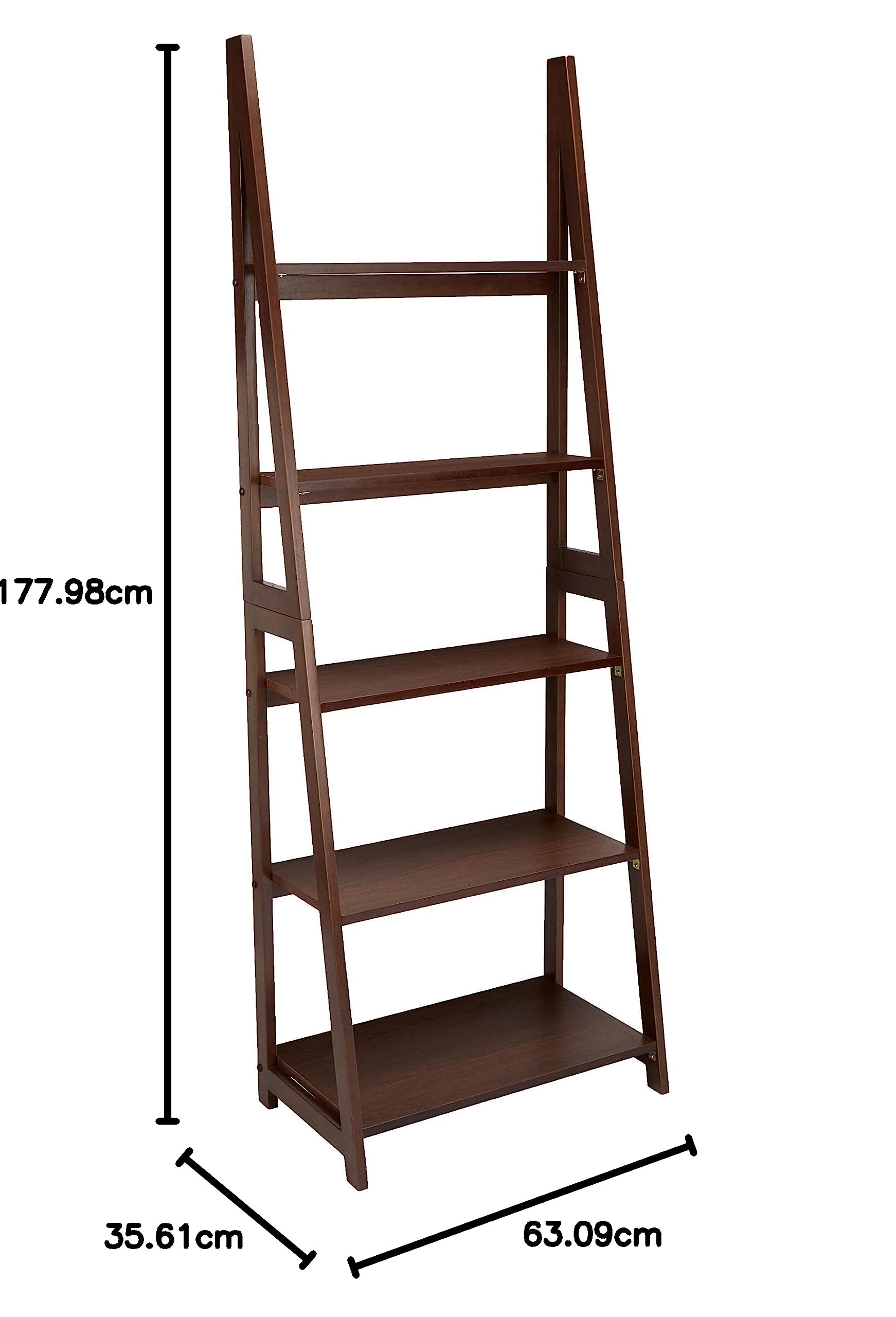 AmazonBasics Libreria Scala 5 Ripiani Legno Noce