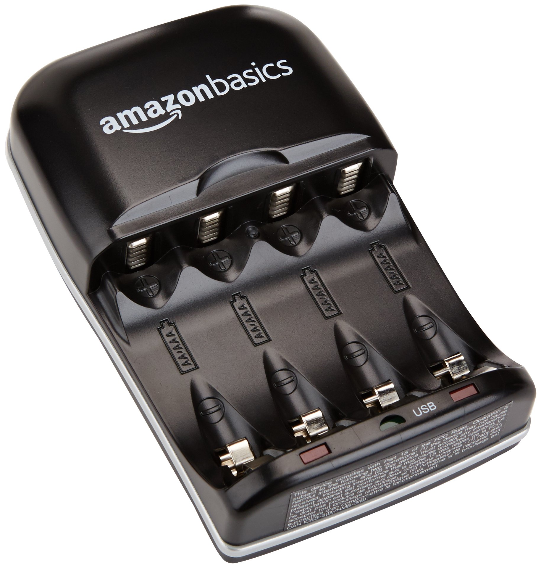 Amazon Basics Caricabatterie Ni-MH AA AAA con USB