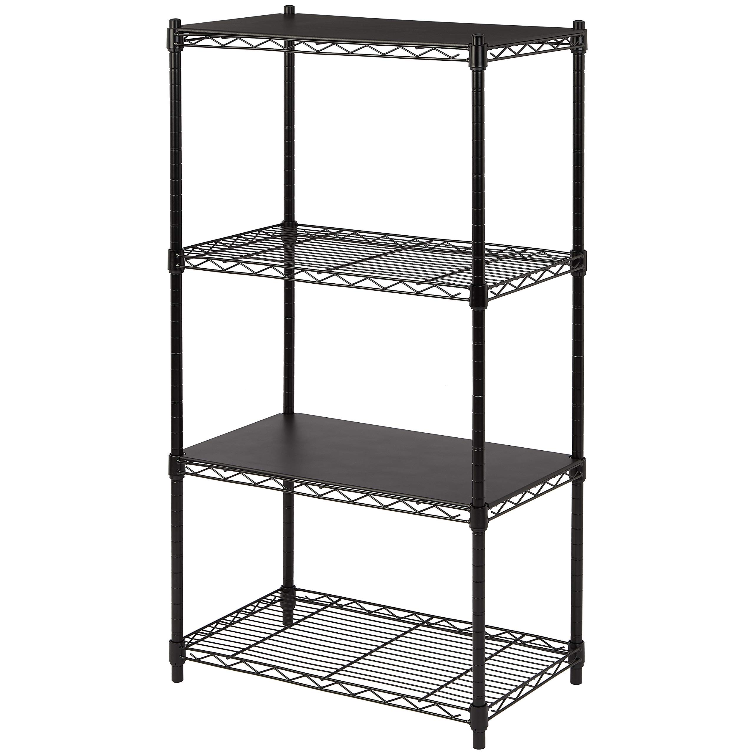 AmazonBasics Scaffale Impilabile 2 Ripiani Nero Metallo