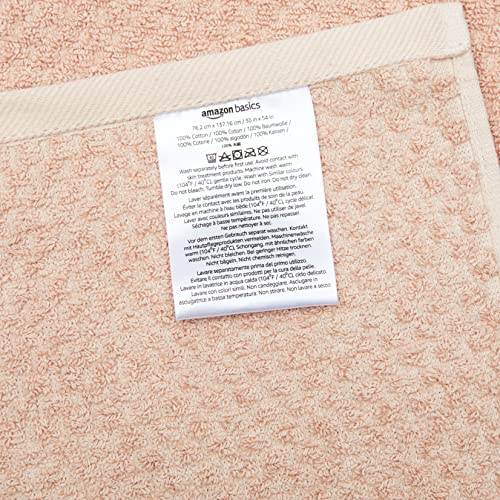 Amazon Basics Set Asciugamani Bagno 6 Pezzi Rosa Cipria Cotone