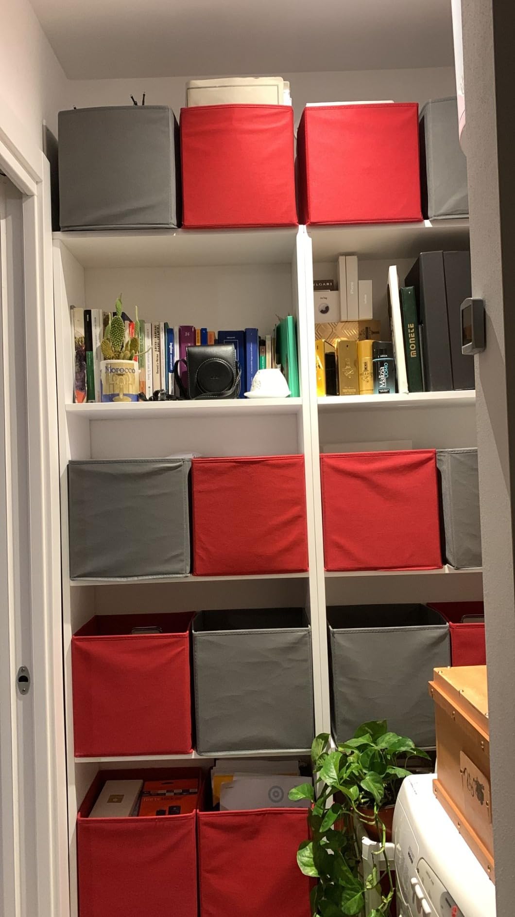 Amazon Basics Cubo Organizer Pieghevole Tessuto Grigio 27 cm 6 Pezzi