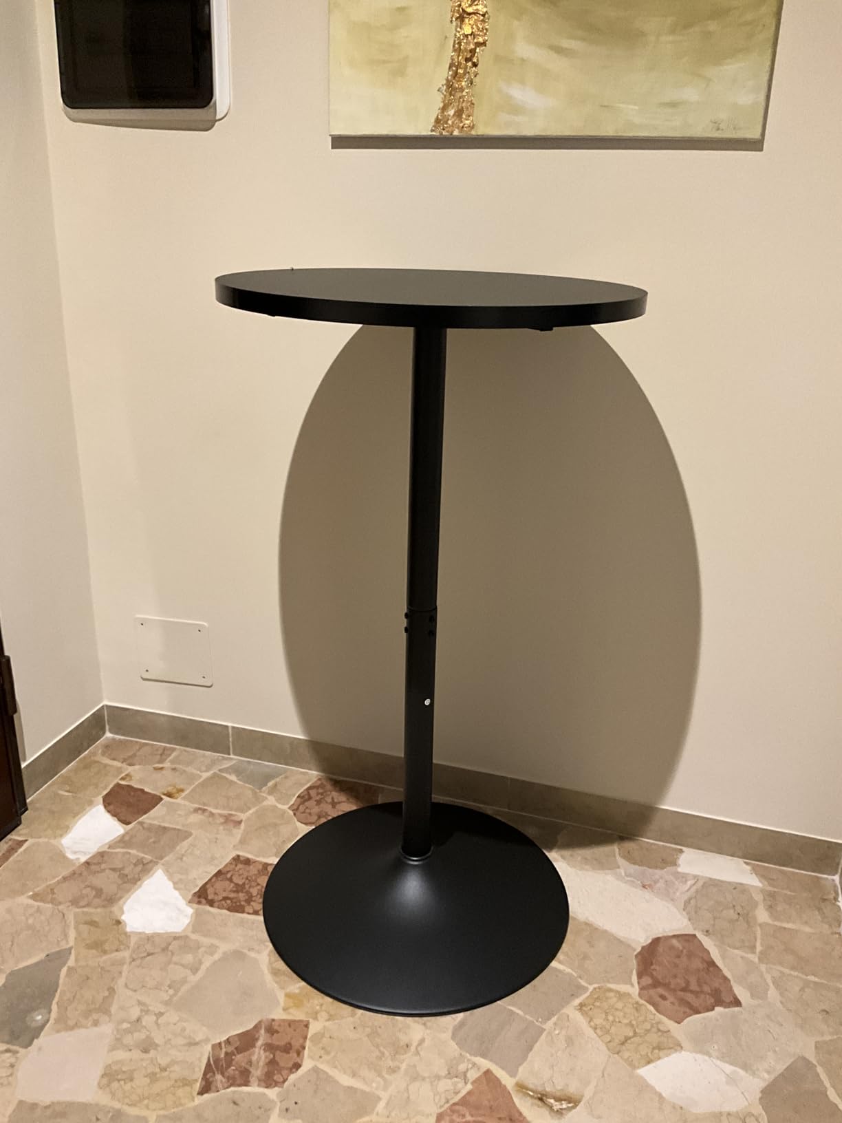 Amazon Basics tavolo bar rotondo nero 60 cm alto