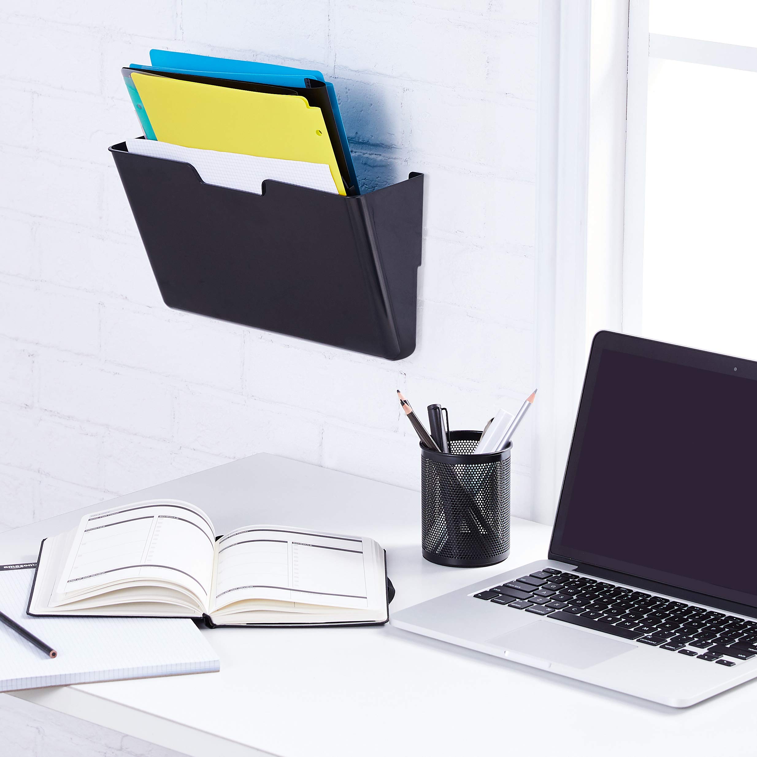 Amazon Basics organizer muro A4 nero 3 ripiani 33x38 cm