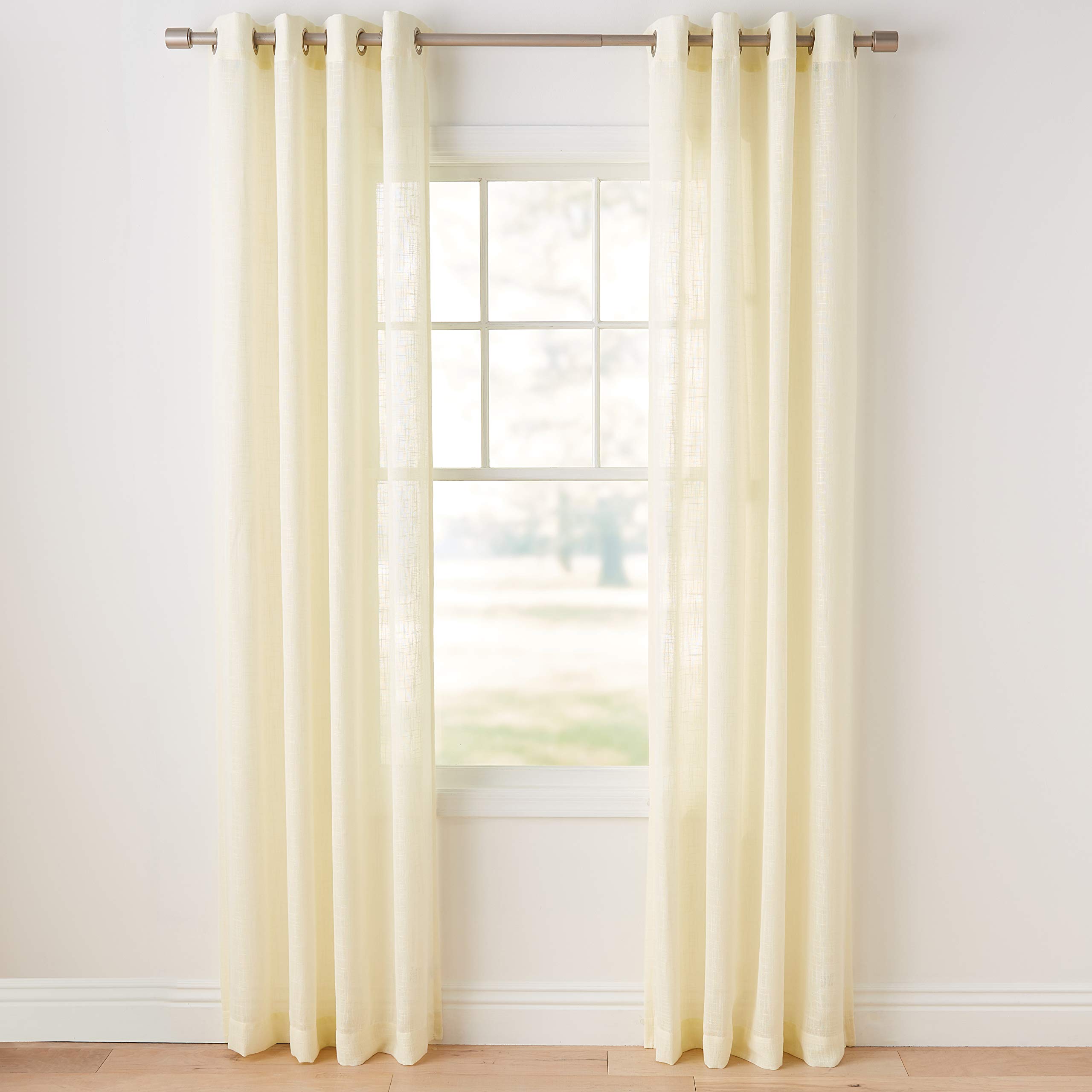 AmazonBasics Sheer Classic tenda trasparente 2 pz avorio 50x95 con occhielli