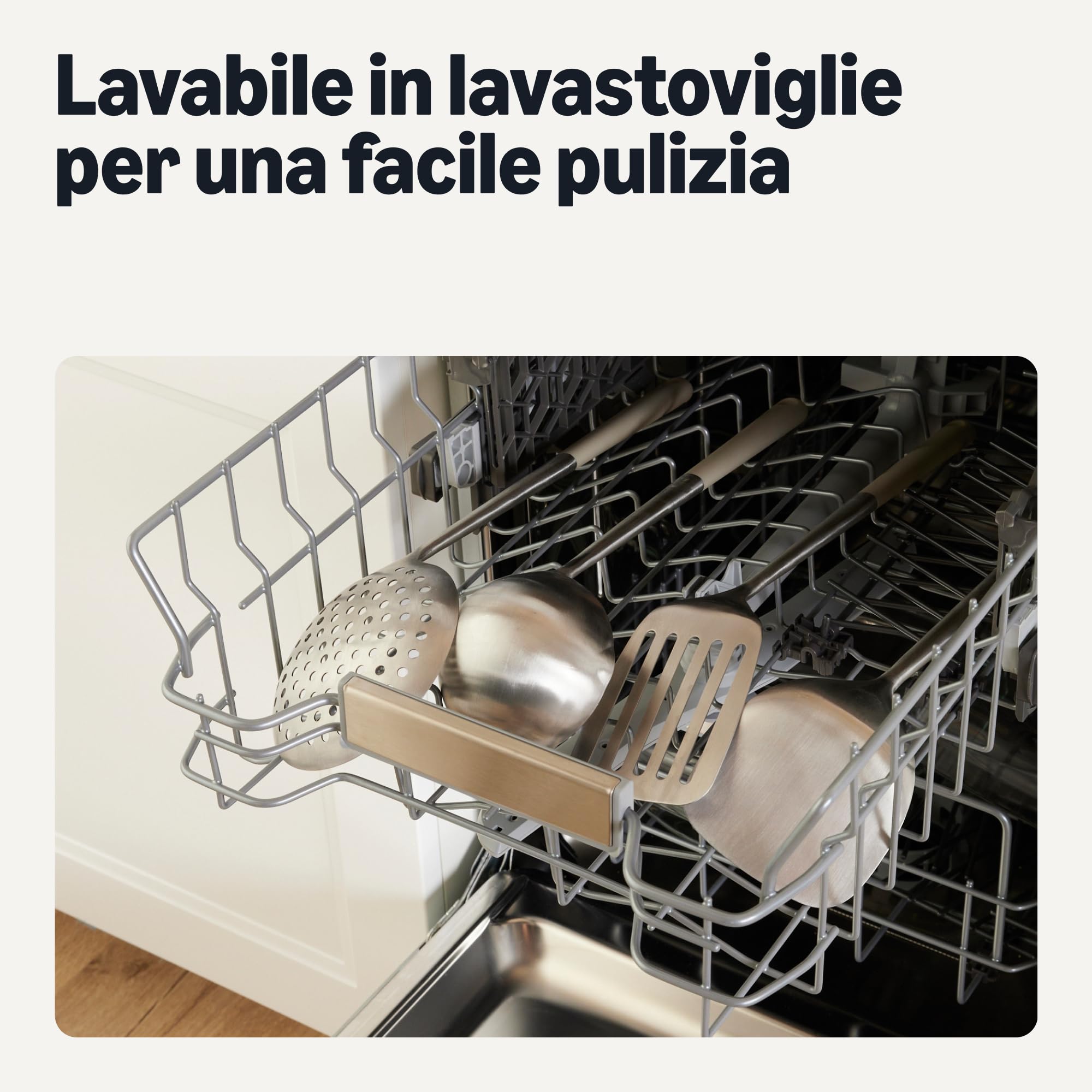 Amazon Basics Set Utensili Cucina Acciaio 4 Pezzi
