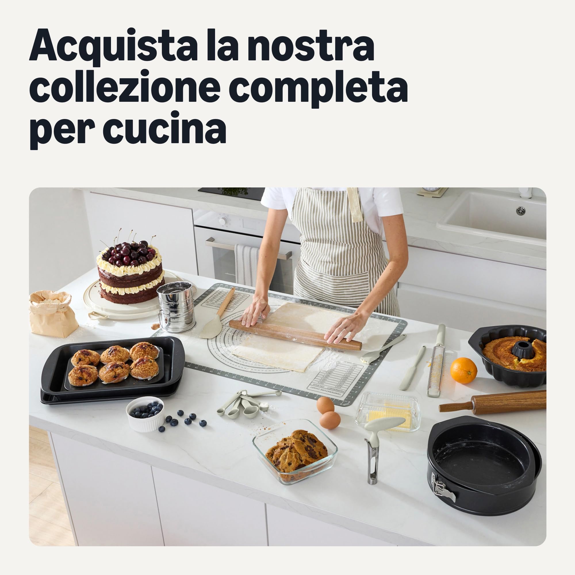 Amazon Basics Rigalimoni grattugia acciaio grigio lino