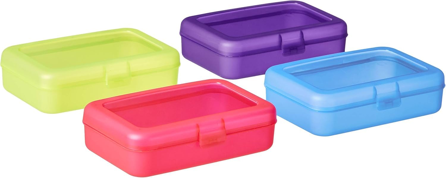 Amazon Basics Scatola Portapenne Plastica 4pz Multicolore