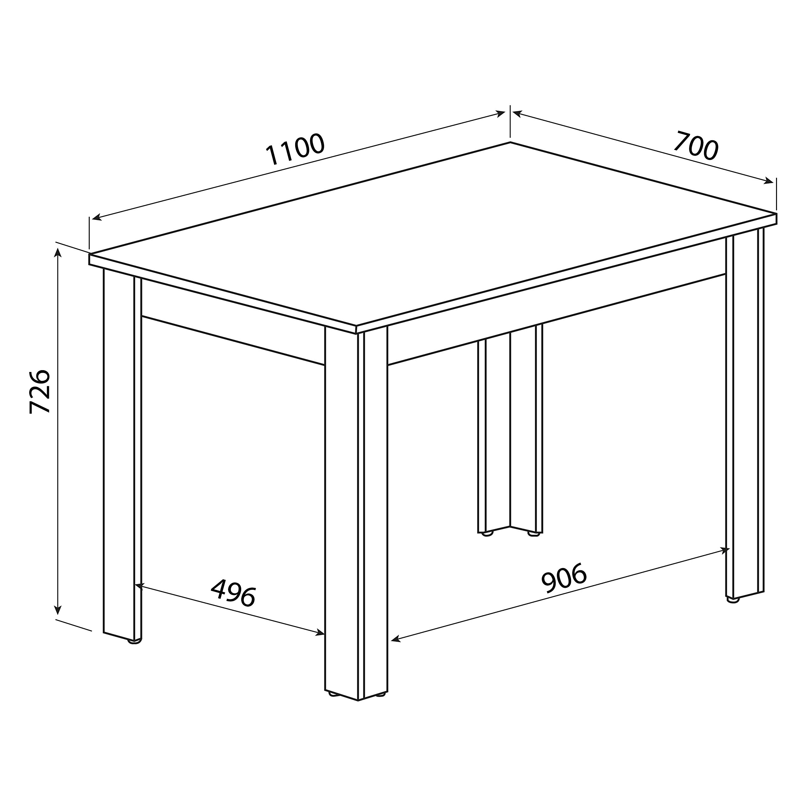 Amazon Basics tavolo da pranzo 110x70 nero 6 posti melaminico