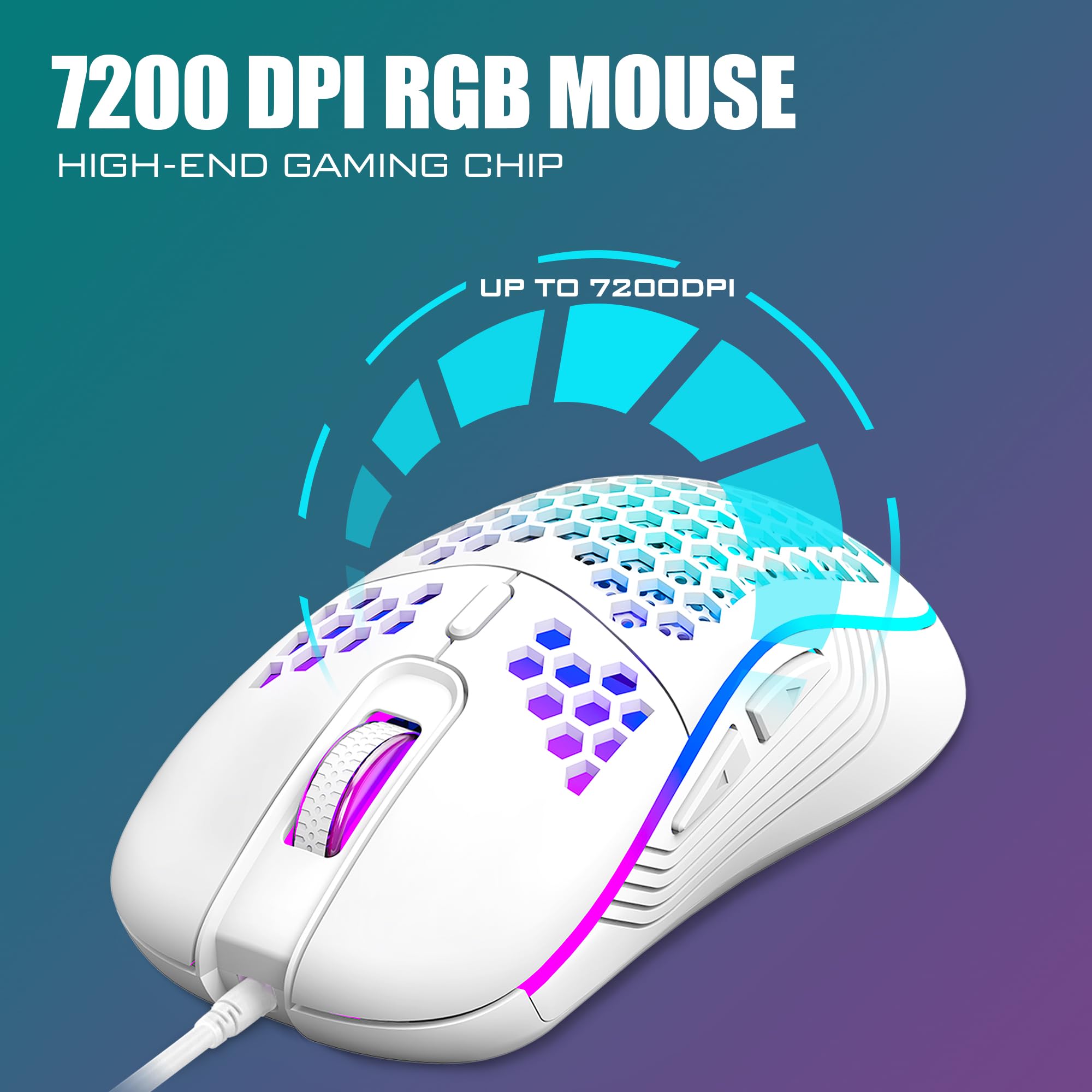 RedThunder kit tastiera e mouse gaming 60% RGB bianco