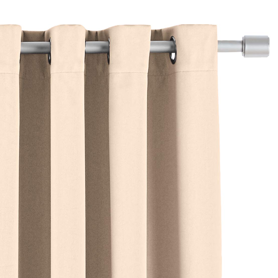 Amazon Basics Theatre Grade tende 132x213 cm taupe oscuranti 2 pezzi