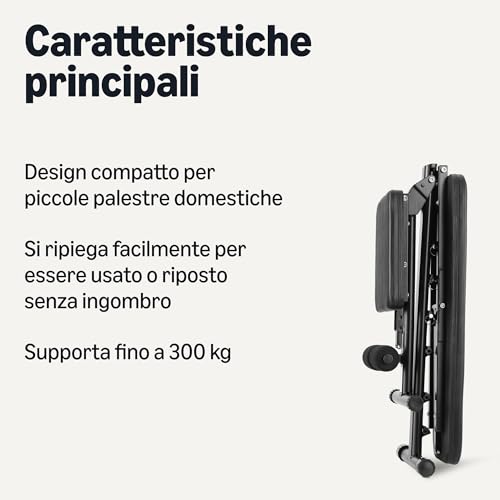 Amazon Basics Panca Pesi Regolabile Pieghevole Nera 299 kg