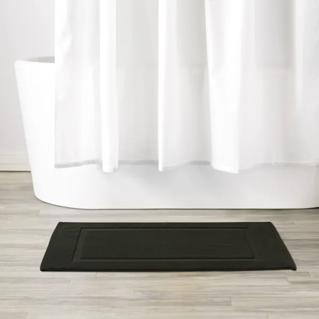 AmazonBasics Tappetino Bagno 51x79 cm Nero in Cotone