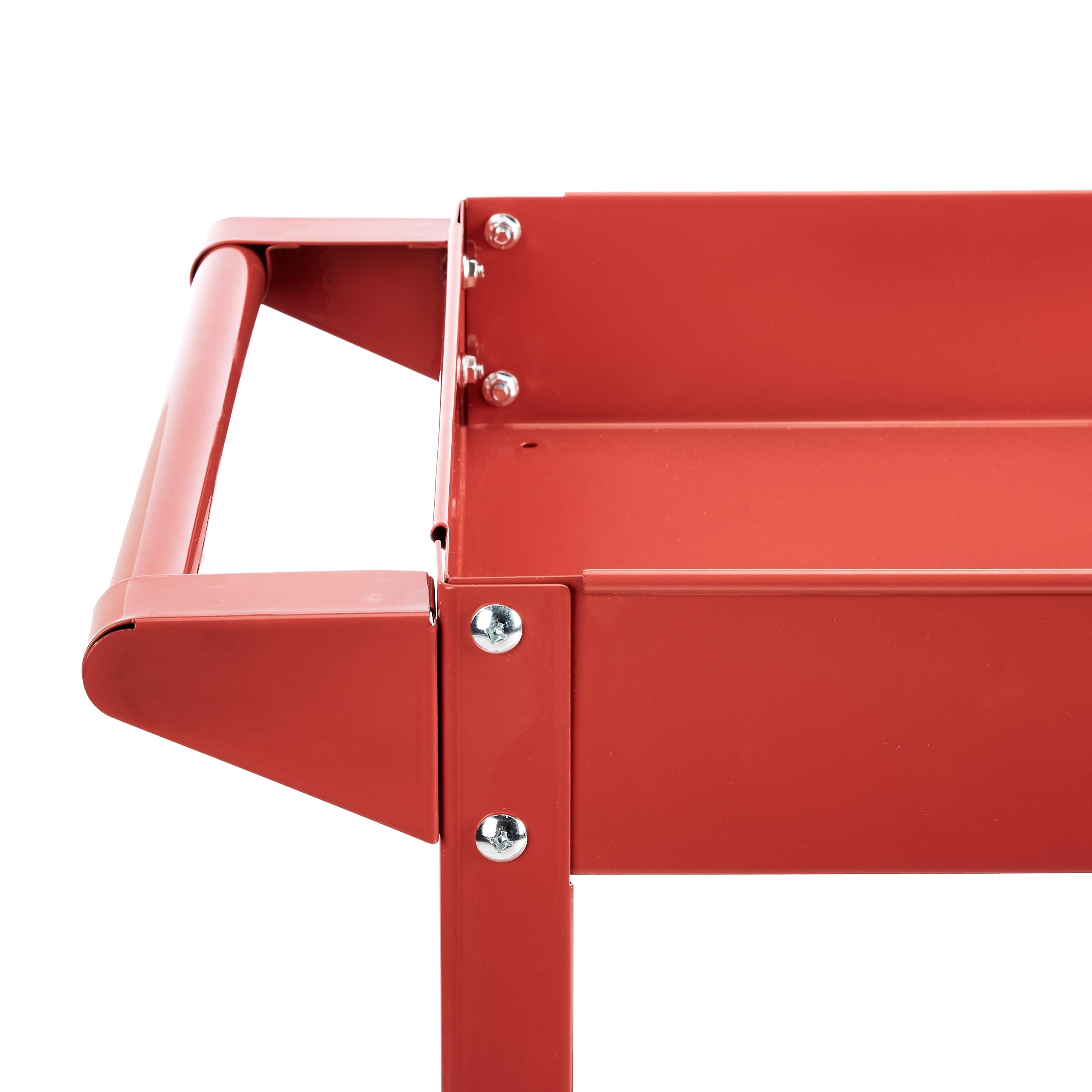 AmazonBasics Carrello Multiuso Acciaio 2 Ripiani Rosso 181 kg