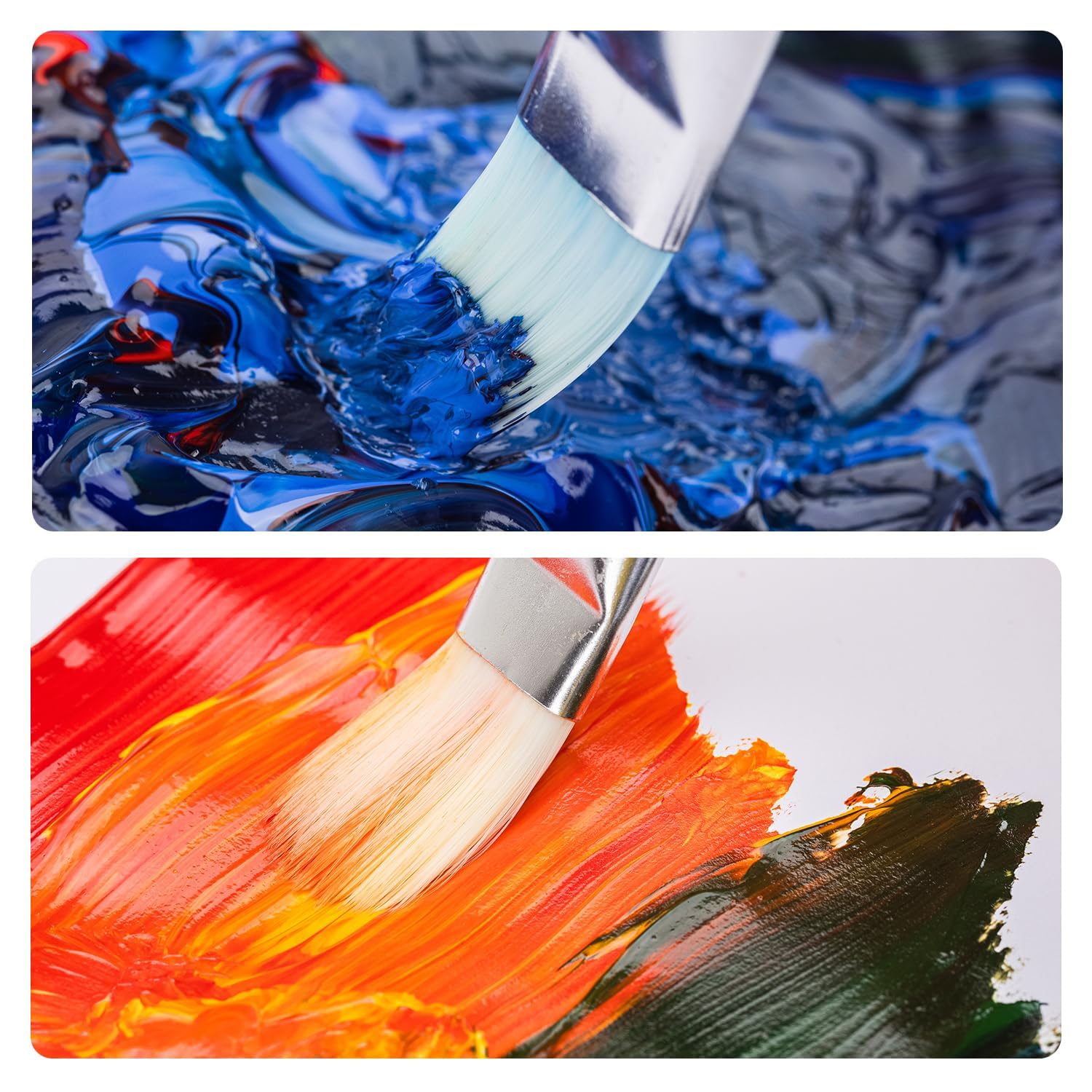 Amazon Basics Set 24 Pennelli Pittura Legno per Artisti