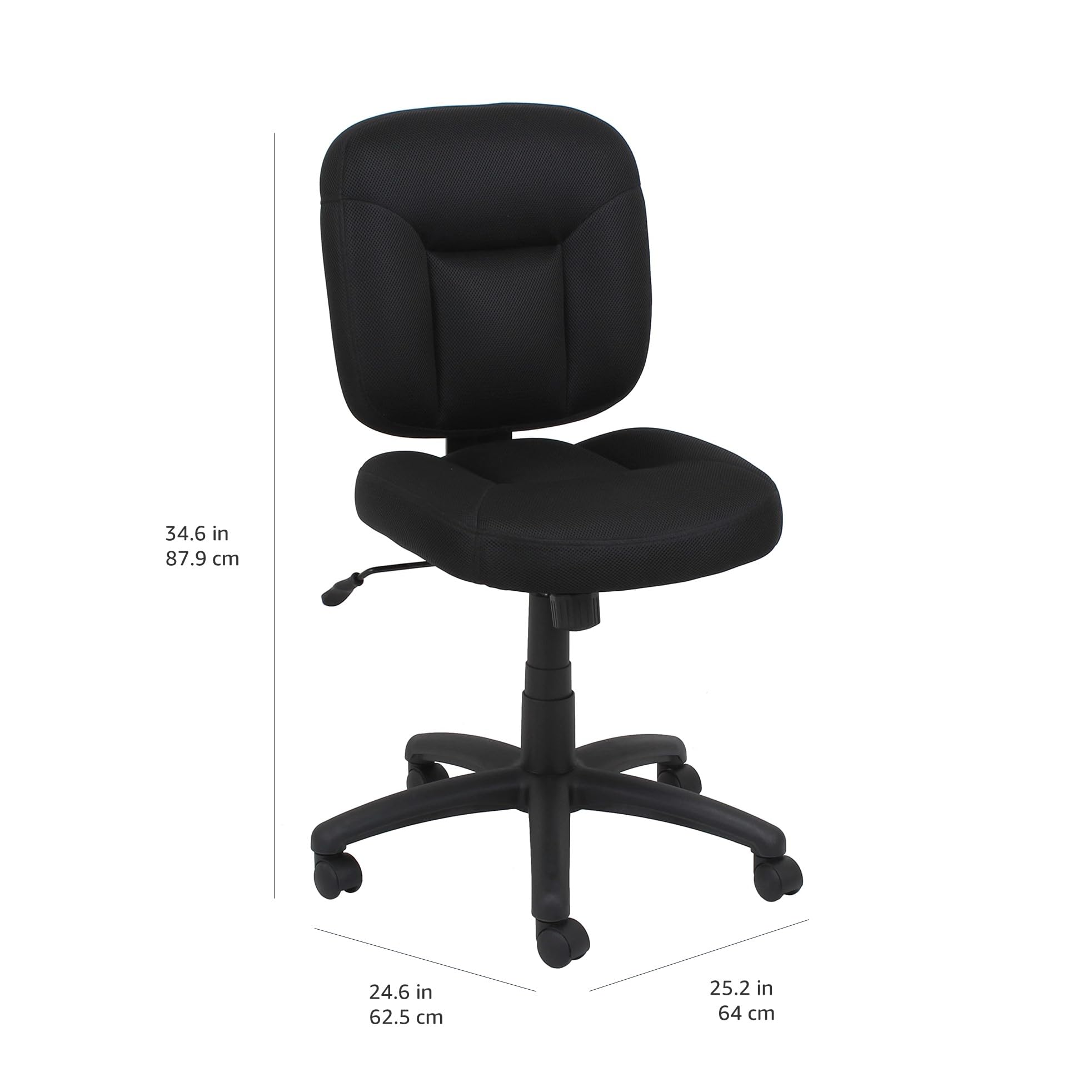 Amazon Basics sedia ufficio schienale basso nera girevole