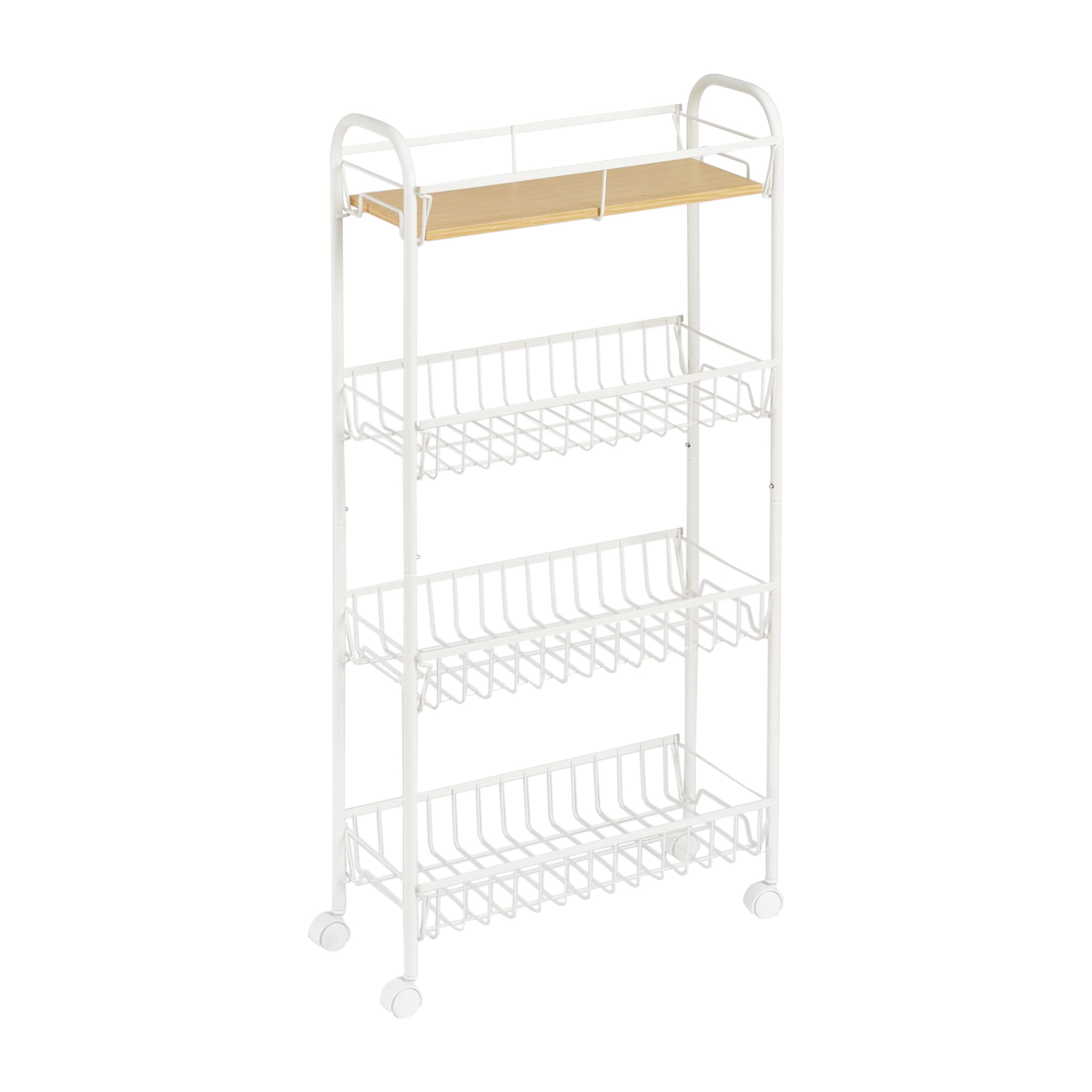 Amazon Basics carrello portavivande 4 ripiani bianco 41,5cm legno