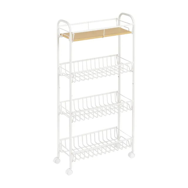 Amazon Basics carrello portavivande 4 ripiani bianco 41,5cm legno