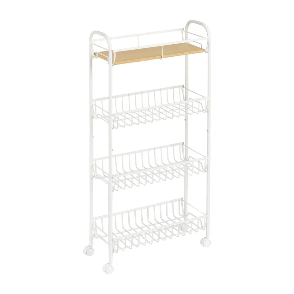 Amazon Basics carrello portavivande 4 ripiani bianco 41,5cm legno