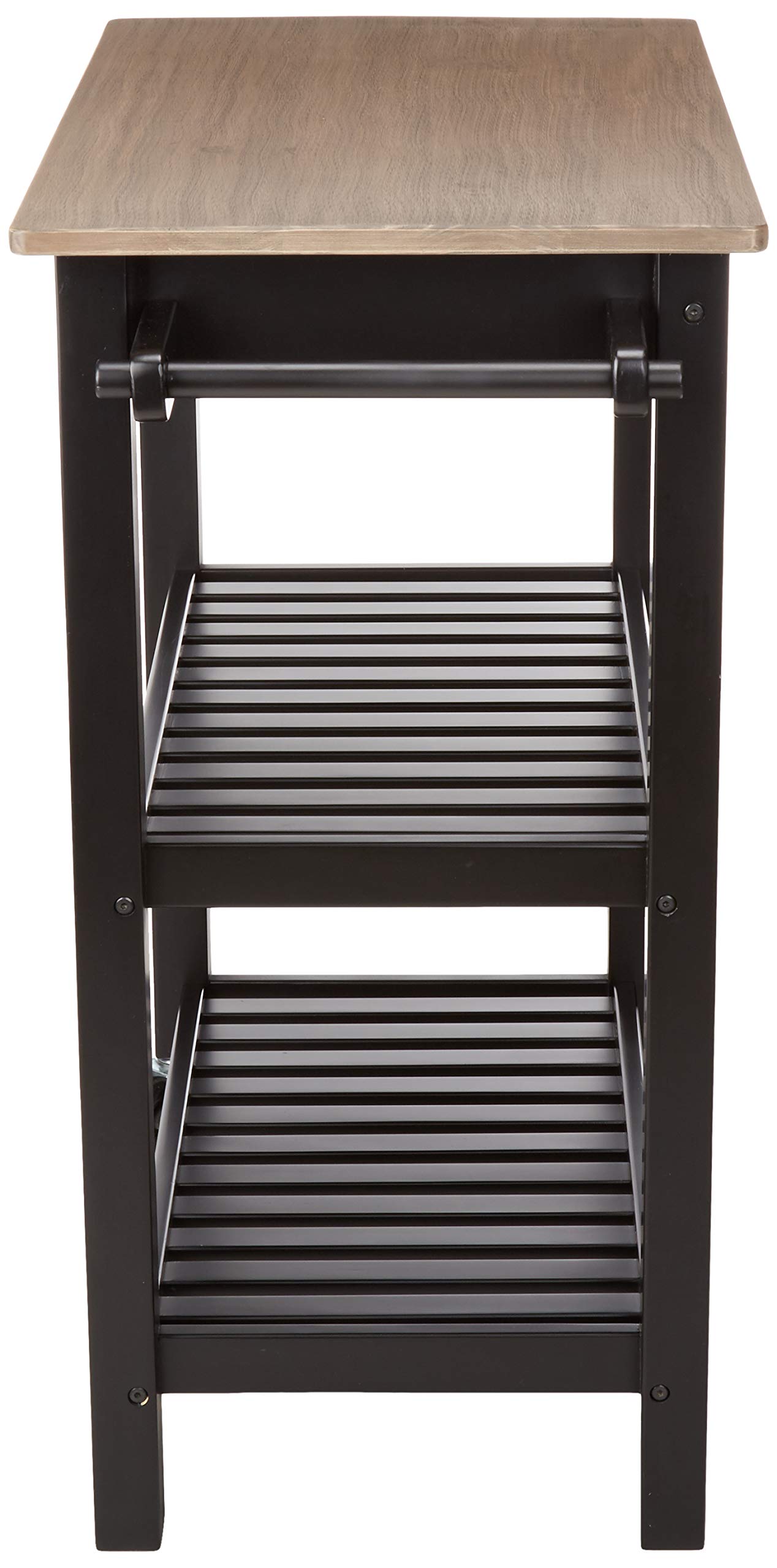 AmazonBasics Carrello da Cucina con Ruote Grigio Nero con Cassetto