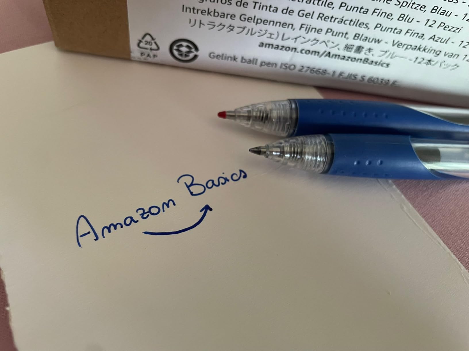 AmazonBasics Penne Gel Blu 0,7 mm 12 Pezzi Asciugatura Rapida