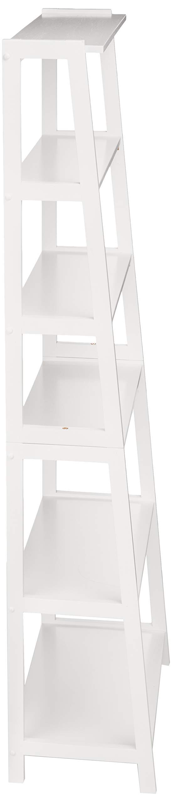 Amazon Basics Libreria 5 Ripiani Legno Massello Bianco 189 cm