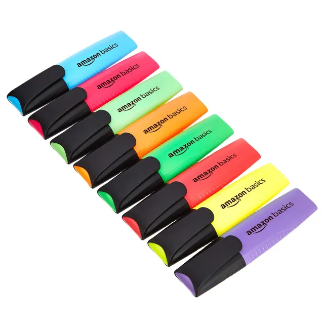 Amazon Basics evidenziatori punta a scalpello 8 pezzi multicolore