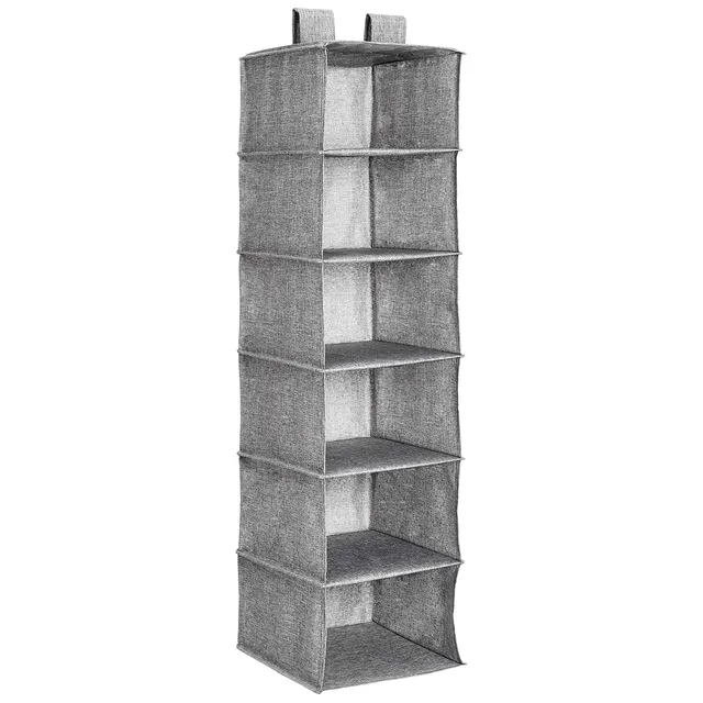 Amazon Basics Organizer Armadio Appeso 6 Ripiani Grigio
