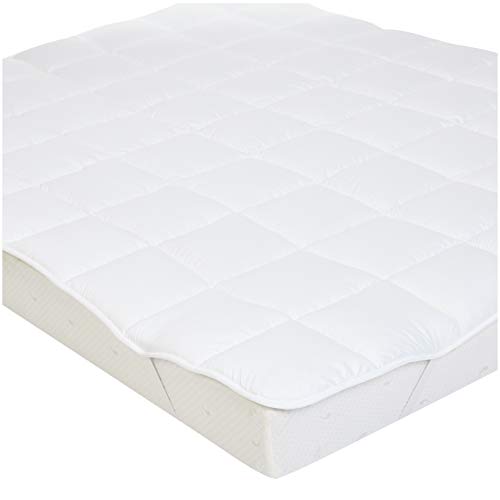 AmazonBasics Coprimaterasso 160x200 Bianco Trapuntato Morbido