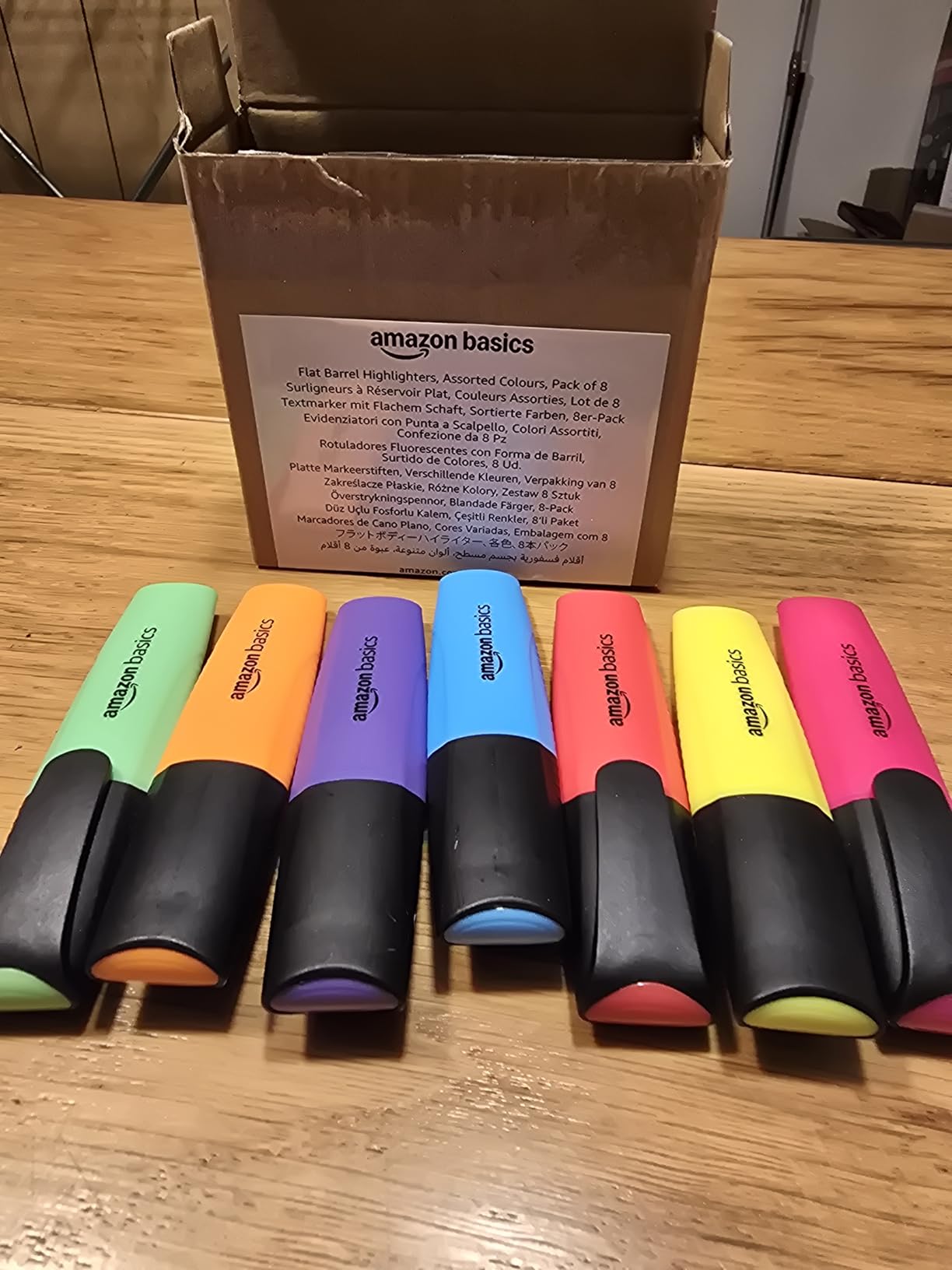 Amazon Basics evidenziatori punta a scalpello 8 pezzi multicolore