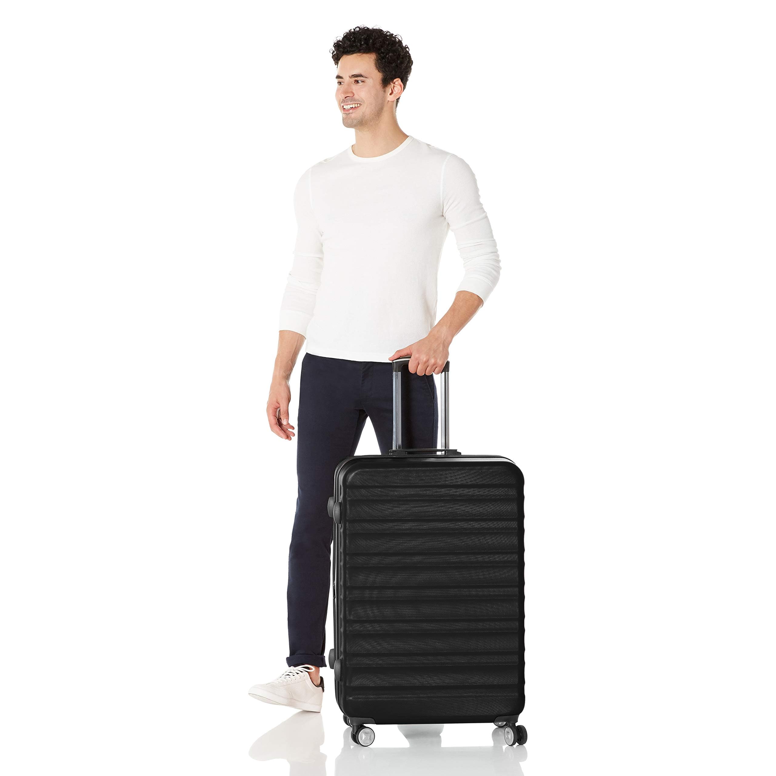 Amazon Basics Set 2 Trolley Rigidi 55+78 cm Nero TSA