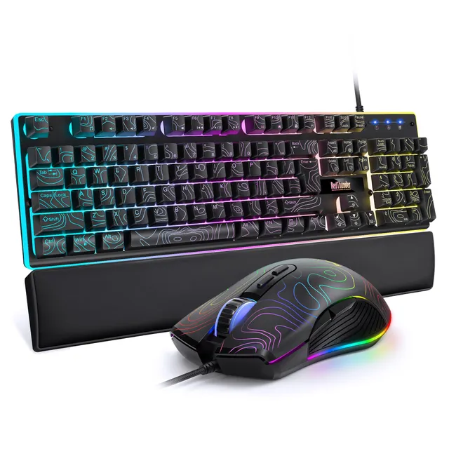 RedThunder K10 Tastiera Mouse Gaming RGB Poggiapolsi