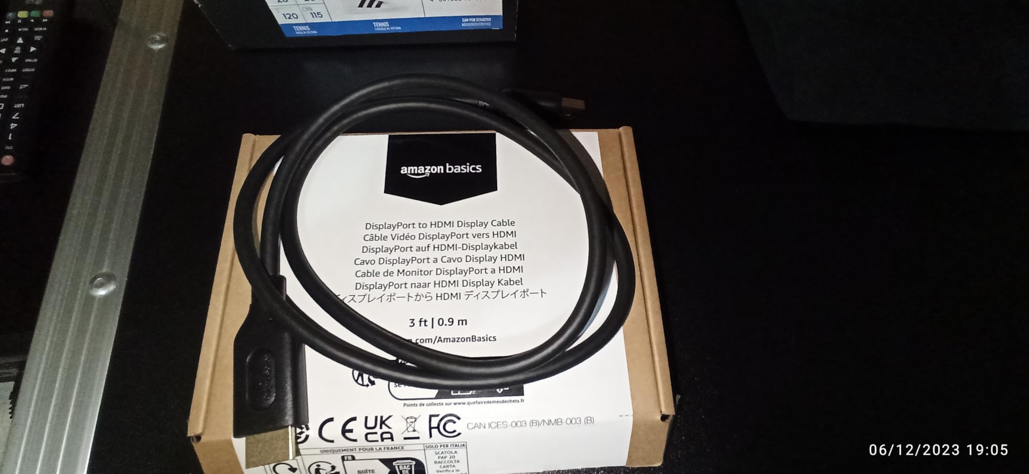 Amazon Basics Cavo DisplayPort HDMI 0,9 m Full HD