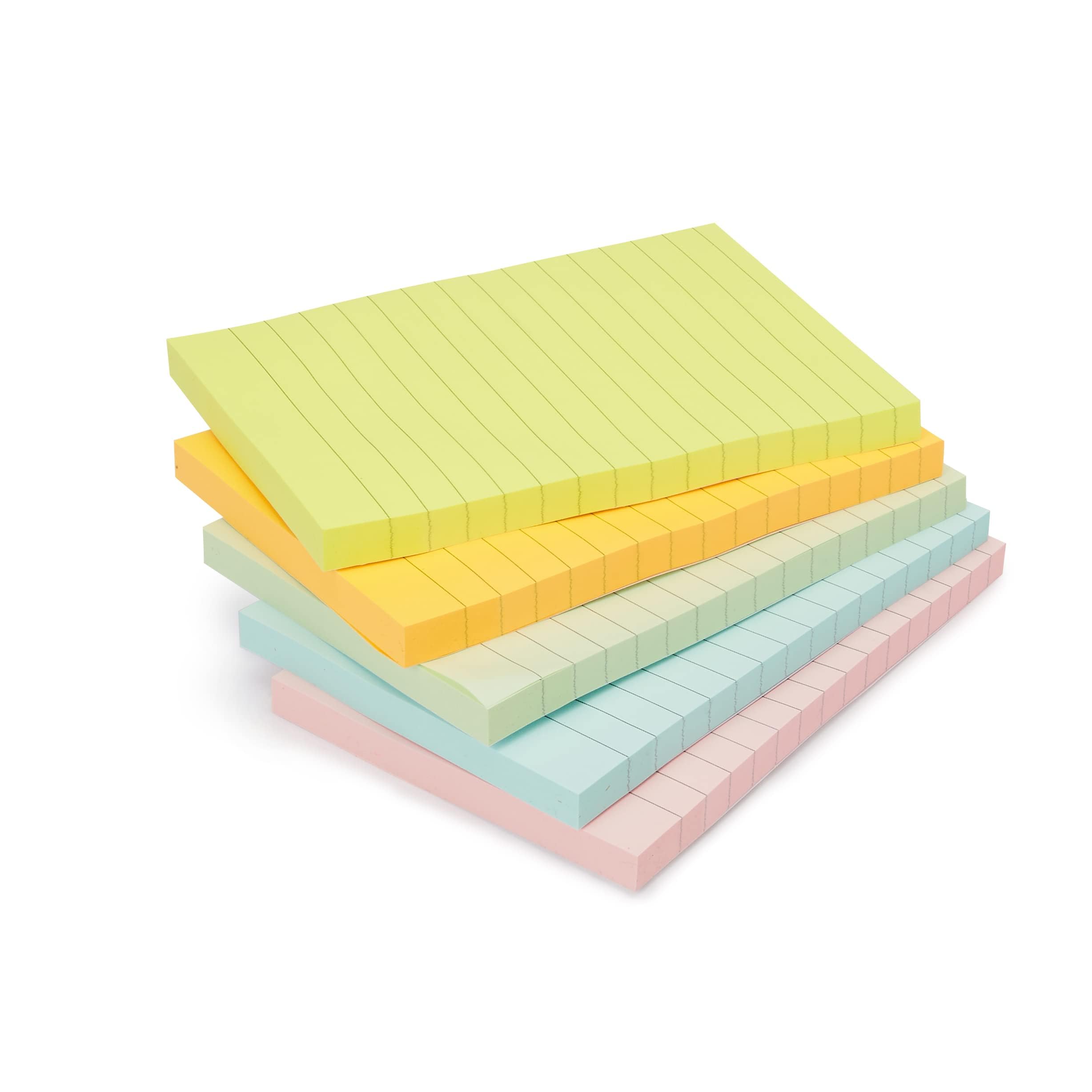 AmazonBasics Foglietti Adesivi a Righe 10,16x15 cm 5 Blocchi