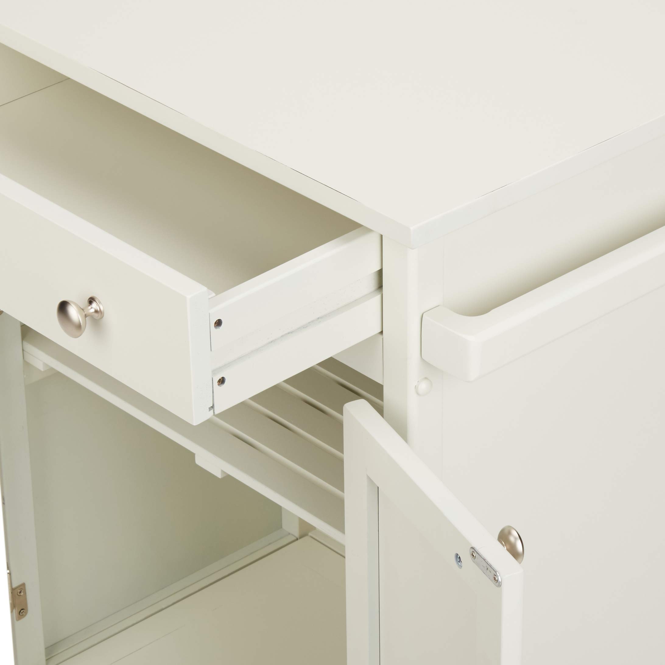 Amazon Basics Classico carrello cucina legno bianco rustico con ruote
