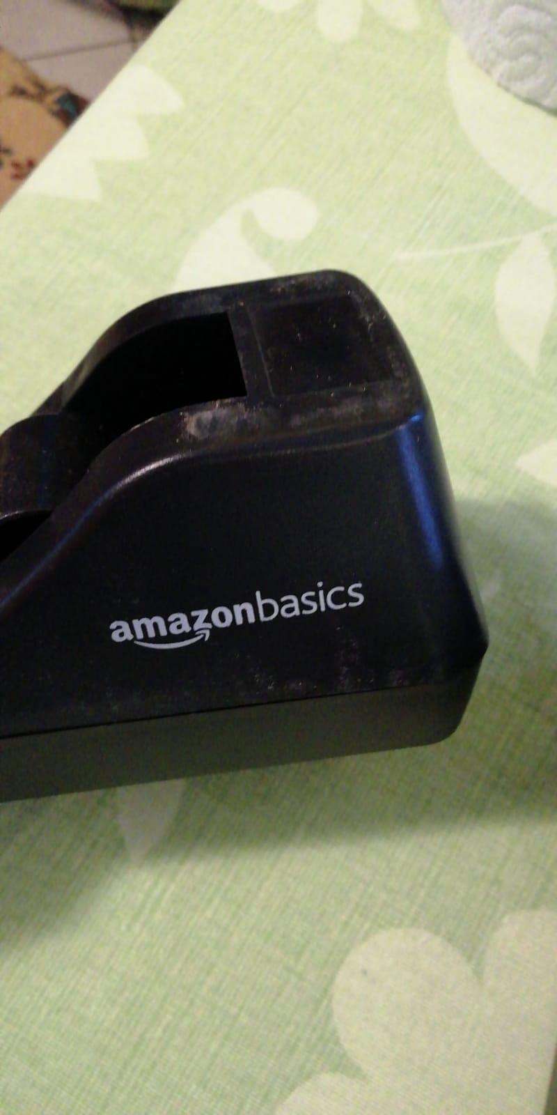 Amazon Basics Dispenser Nastro Adesivo Nero 3 Pezzi Ufficio