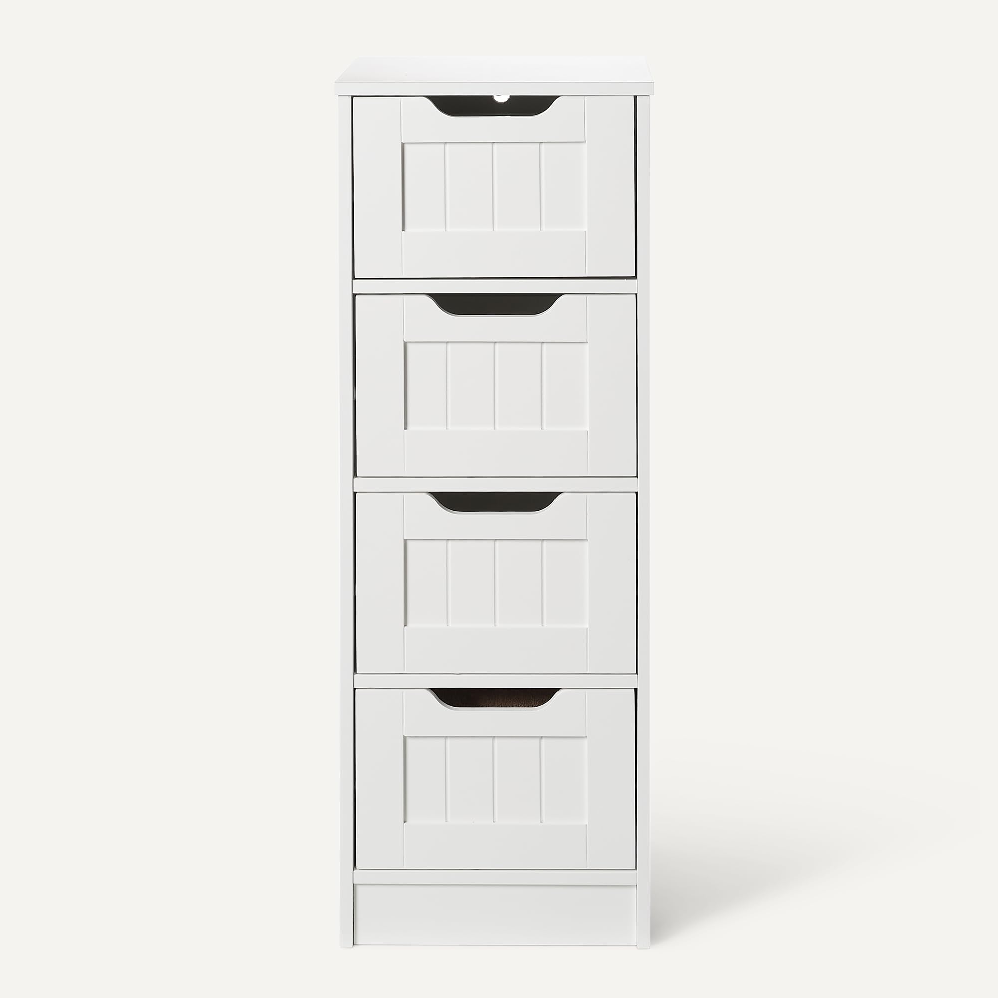 AmazonBasics Mobile Bagno 4 Cassetti Bianco MDF 30x30x82
