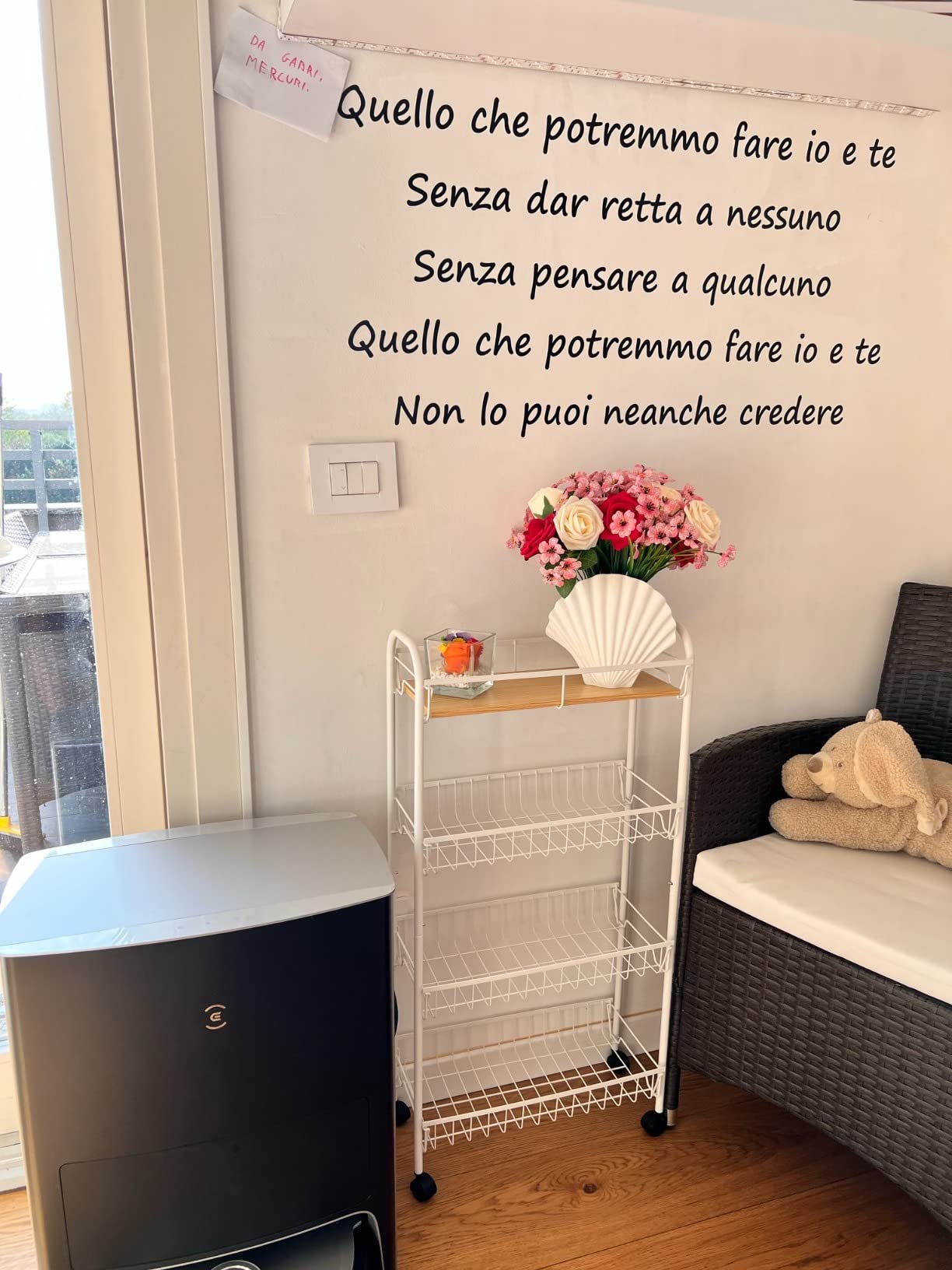 Amazon Basics carrello portavivande 4 ripiani bianco 41,5cm legno