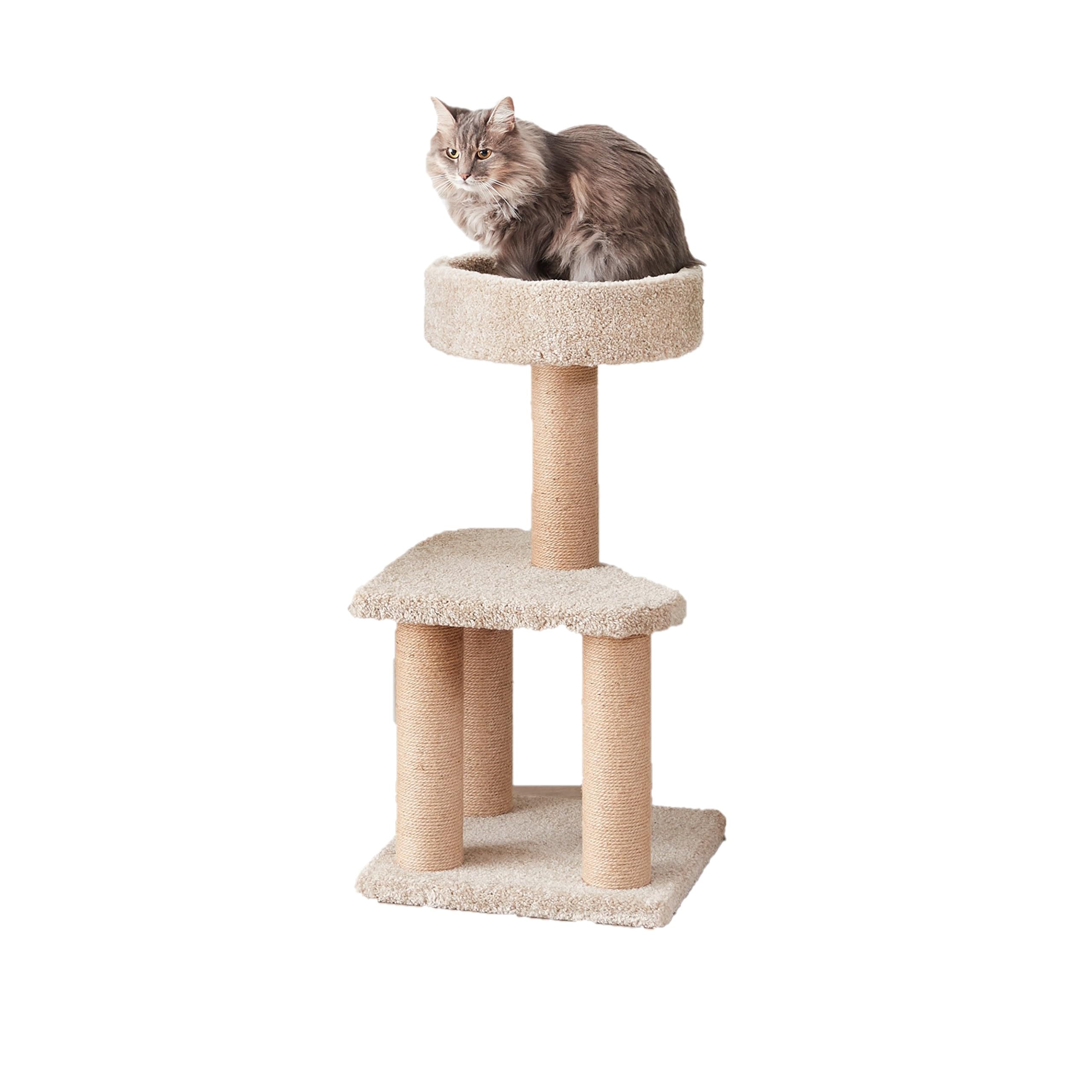 AmazonBasics Tiragraffi per Gatti Beige 117 cm 3 Piani
