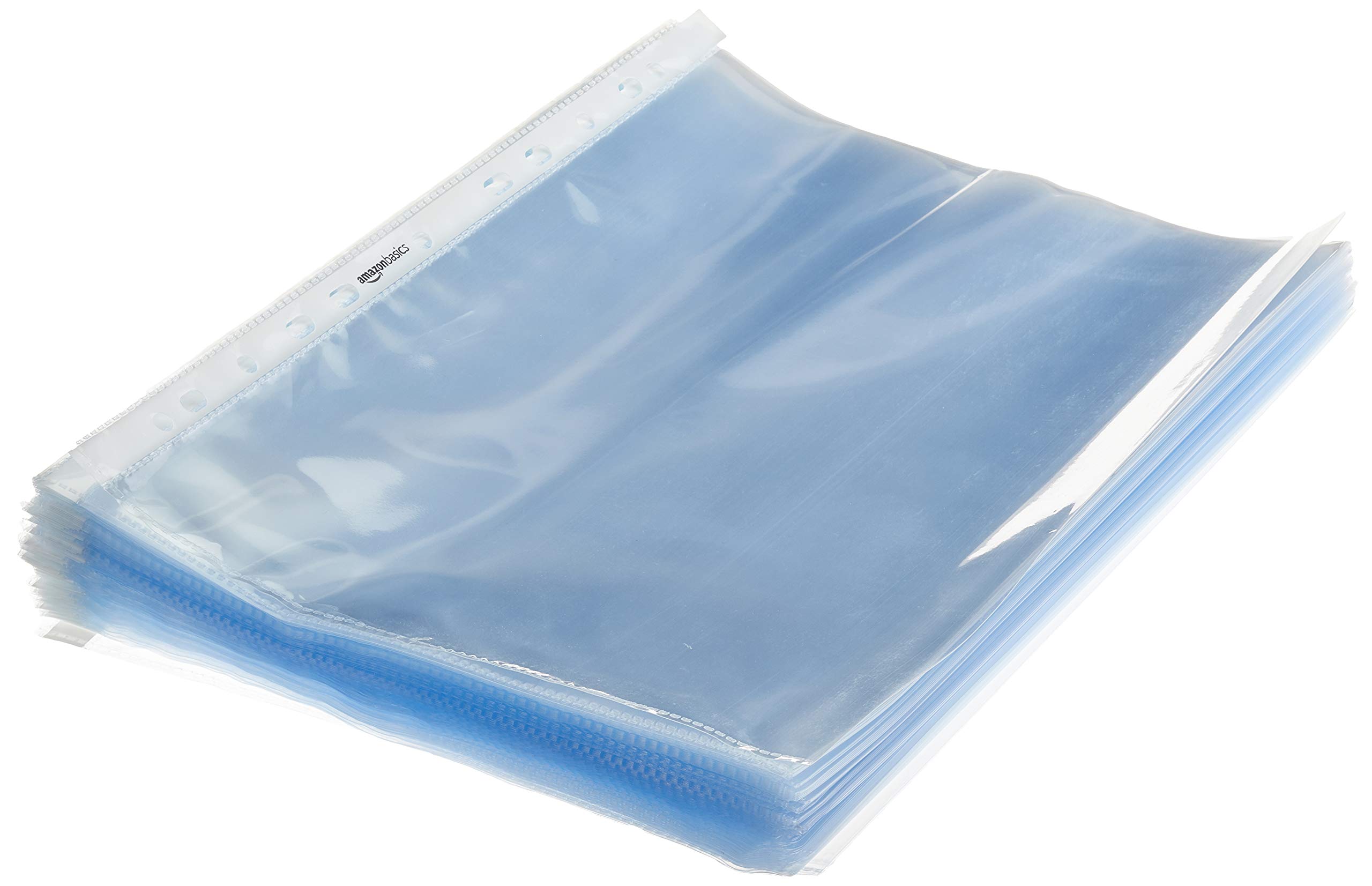 AmazonBasics Buste Forate A4 80 Micron 100 Pezzi Antiriflesso