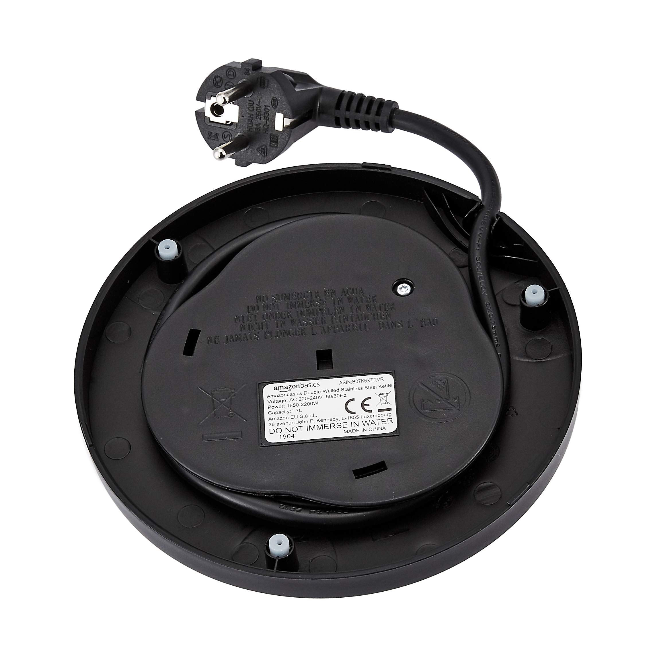 Amazon Basics Bollitore Elettrico 1,7 L Inox Doppia Parete