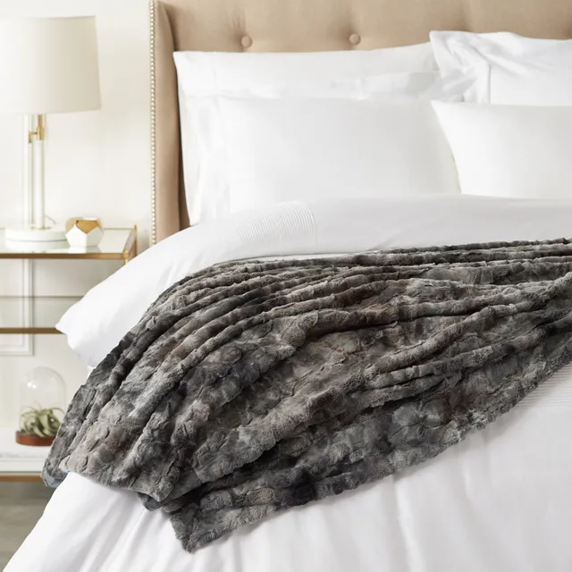 AmazonBasics copriletto finta pelliccia grigio 150x200